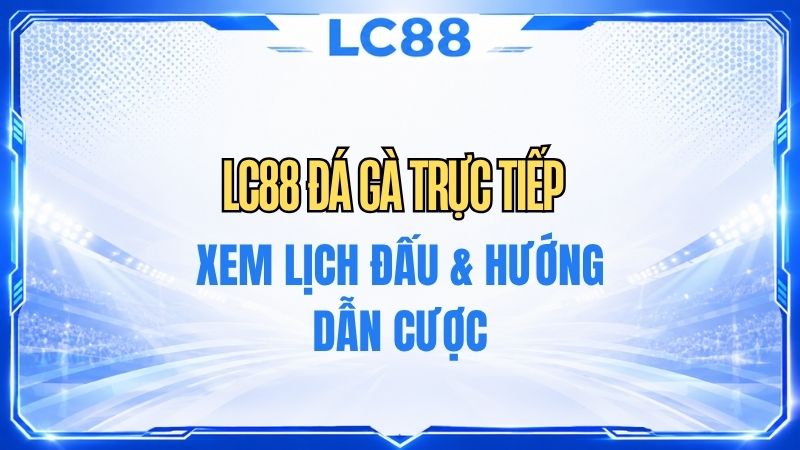 LC88 Đá Gà Trực Tiếp – Xem Lịch Đấu & Hướng Dẫn Cược